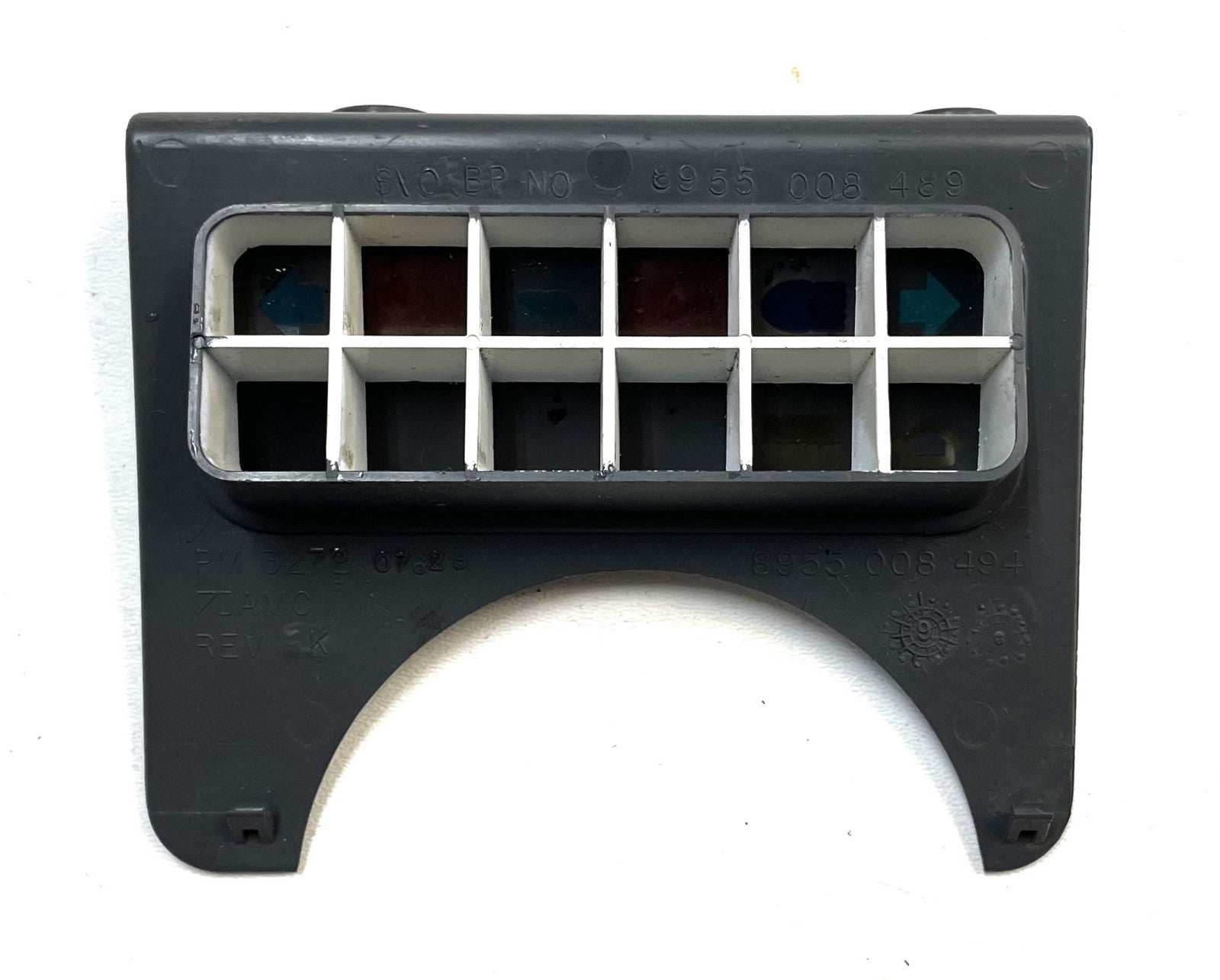 Jeep YJ grey warning light dash trim bezel Wrangler trouble lights gray column!