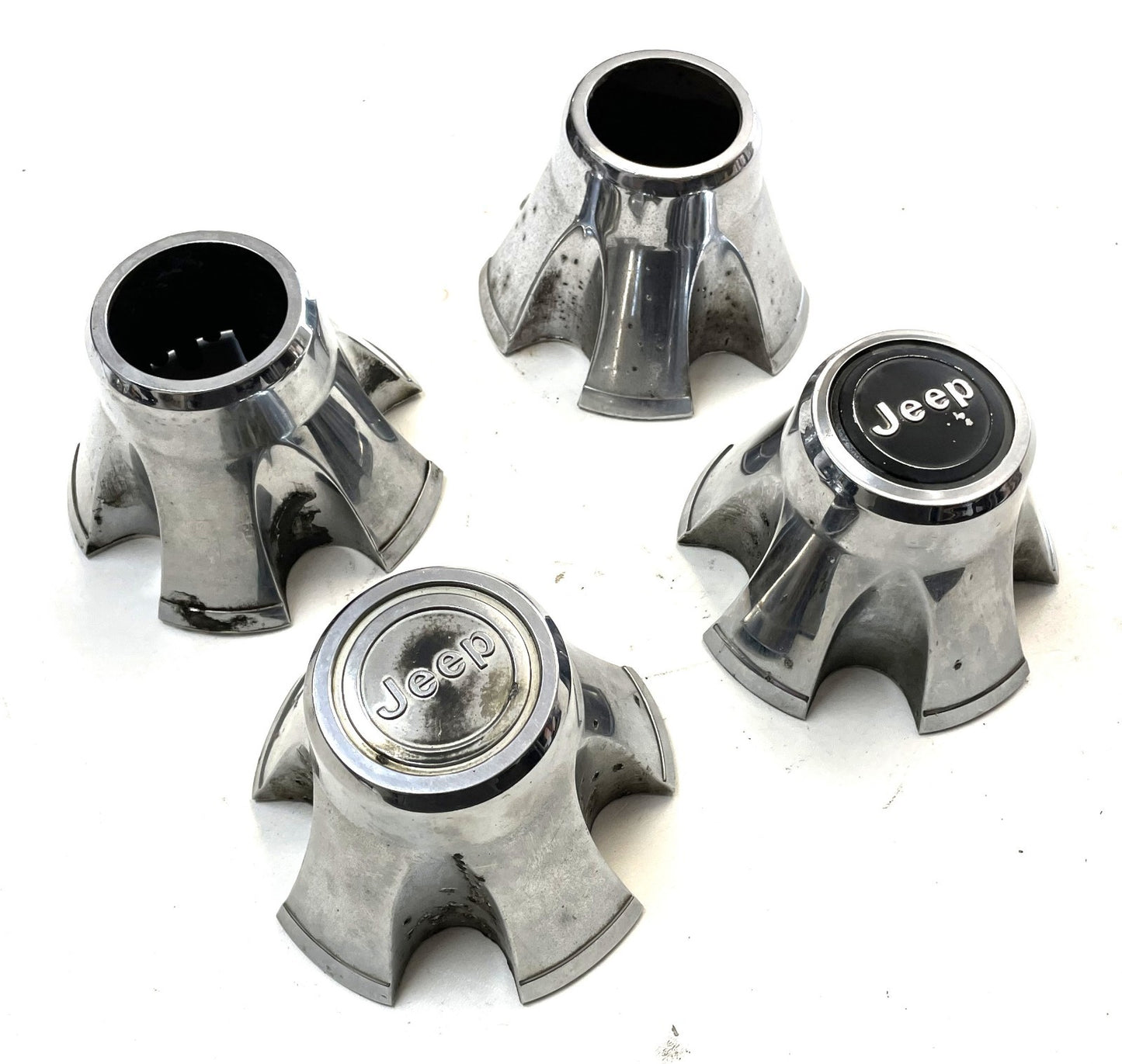 Jeep CJ Center Caps CJ5 CJ7 FACTORY Chrome Wheel Centers Laredo Cap FREE SHIP