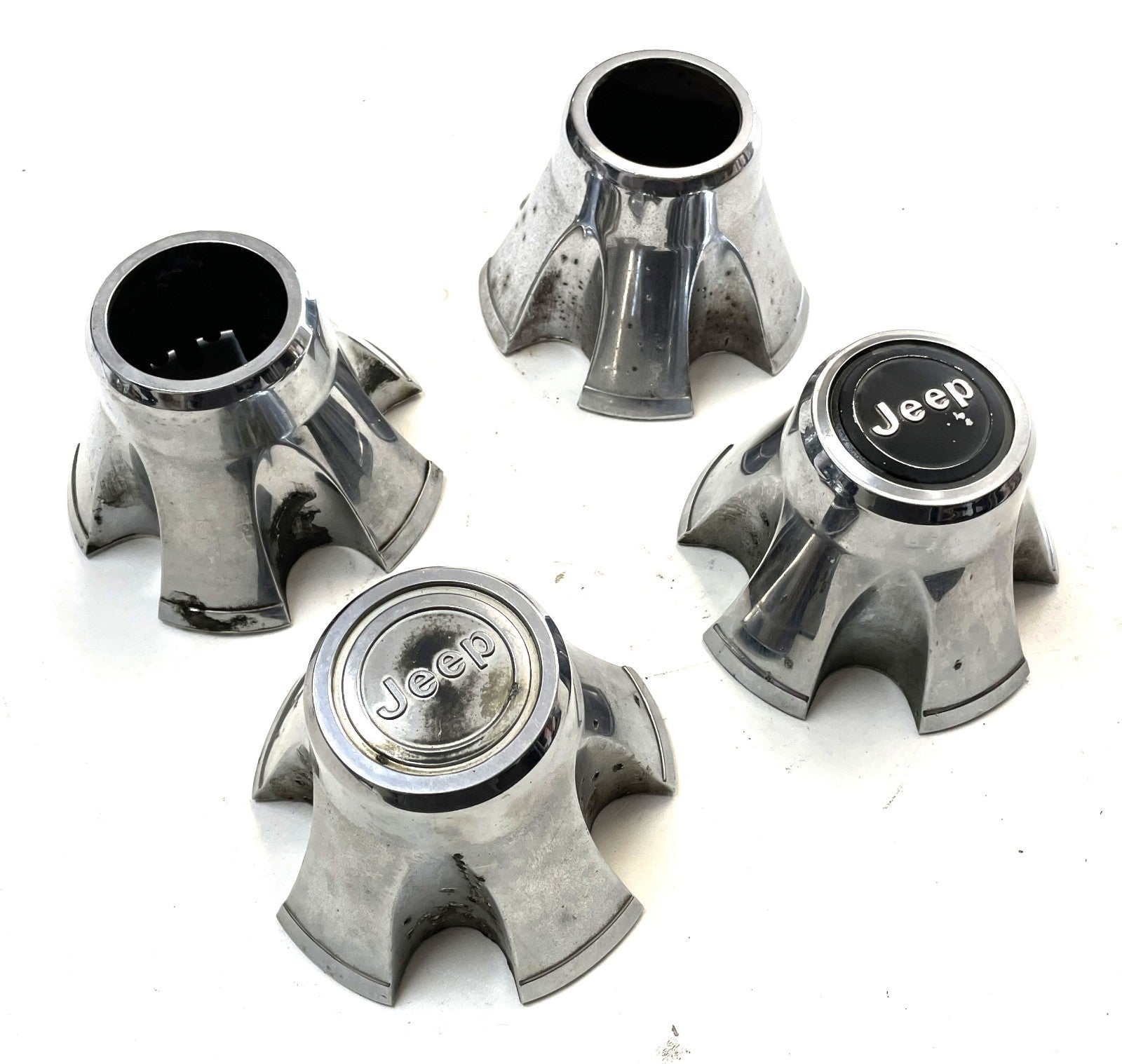 Jeep CJ Center Caps CJ5 CJ7 FACTORY Chrome Wheel Centers Laredo Cap FREE SHIP