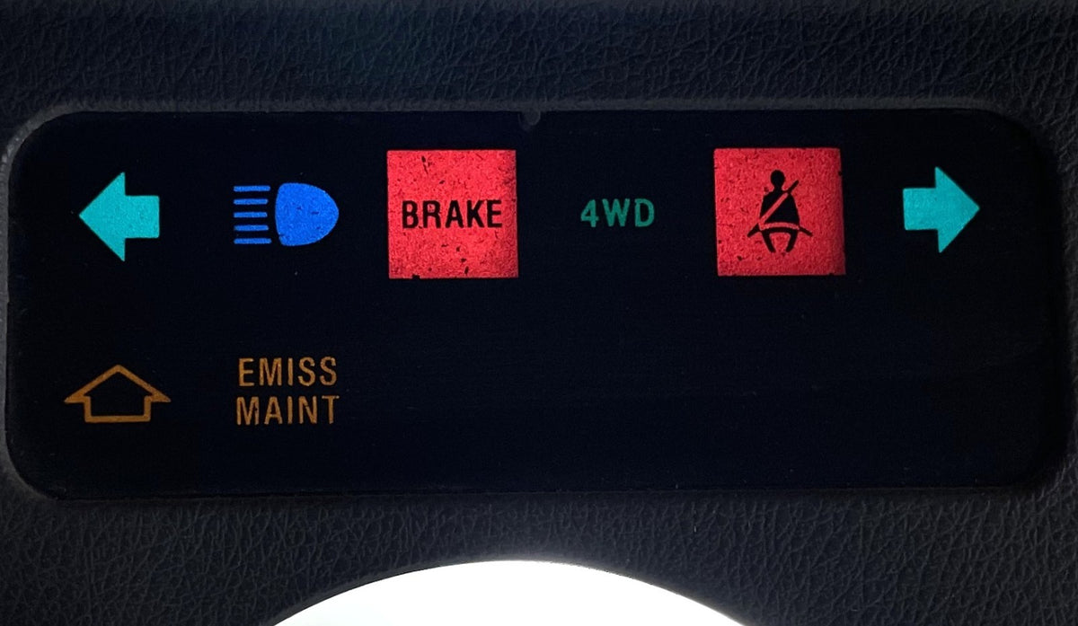 Jeep YJ grey warning light dash trim bezel Wrangler trouble lights gray column!