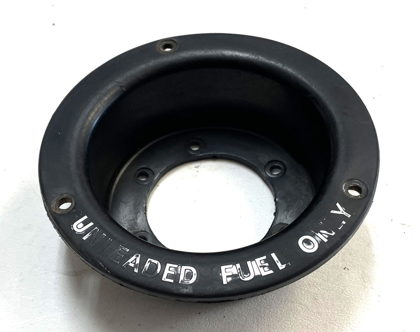77 Jeep round gas filler trim CJ5 CJ7  AMC UNLEADED FUEL ONLY