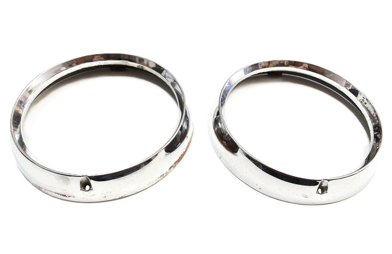 Jeep CJ Headlight bezels Trim Beauty Ring Set Pair 72-86 Jeep CJ5 CJ7 CJ8 chrome