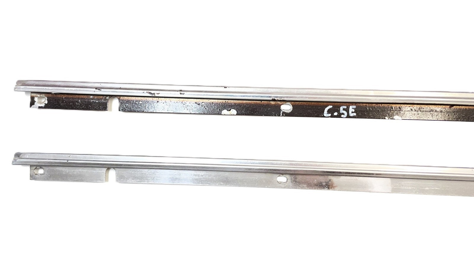 Jeep YJ CJ7 full hard door chrome retainer strip interior panel 81-95 pair