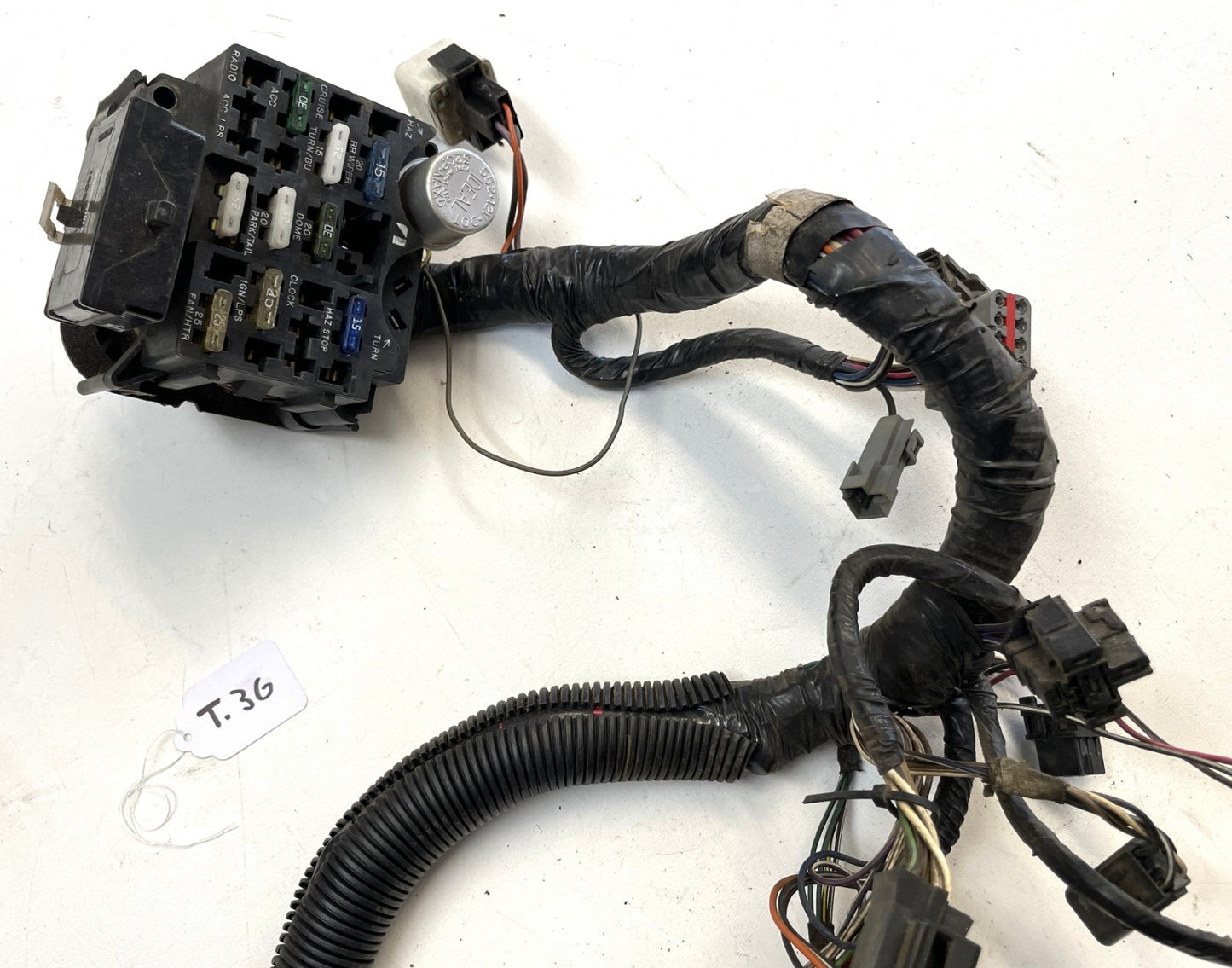 Jeep YJ Wrangler Dash wiring harness fits 87-90 wire fuse block gauges column
