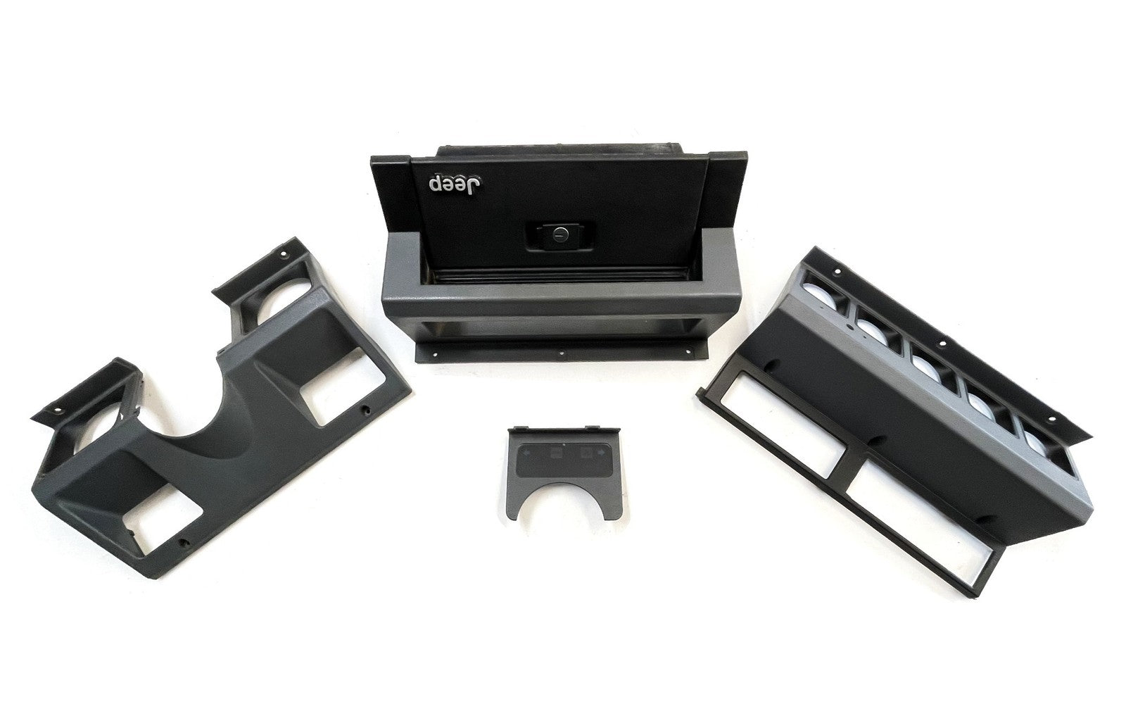 Jeep YJ dash trim 87-95 Wrangler grey glove box column radio OE gray