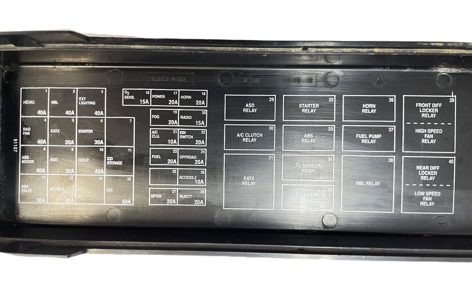 Jeep TJ Engine Fuse Box Lid cover 91107 fits 01-06 Wrangler Rubicon FREE SHIP