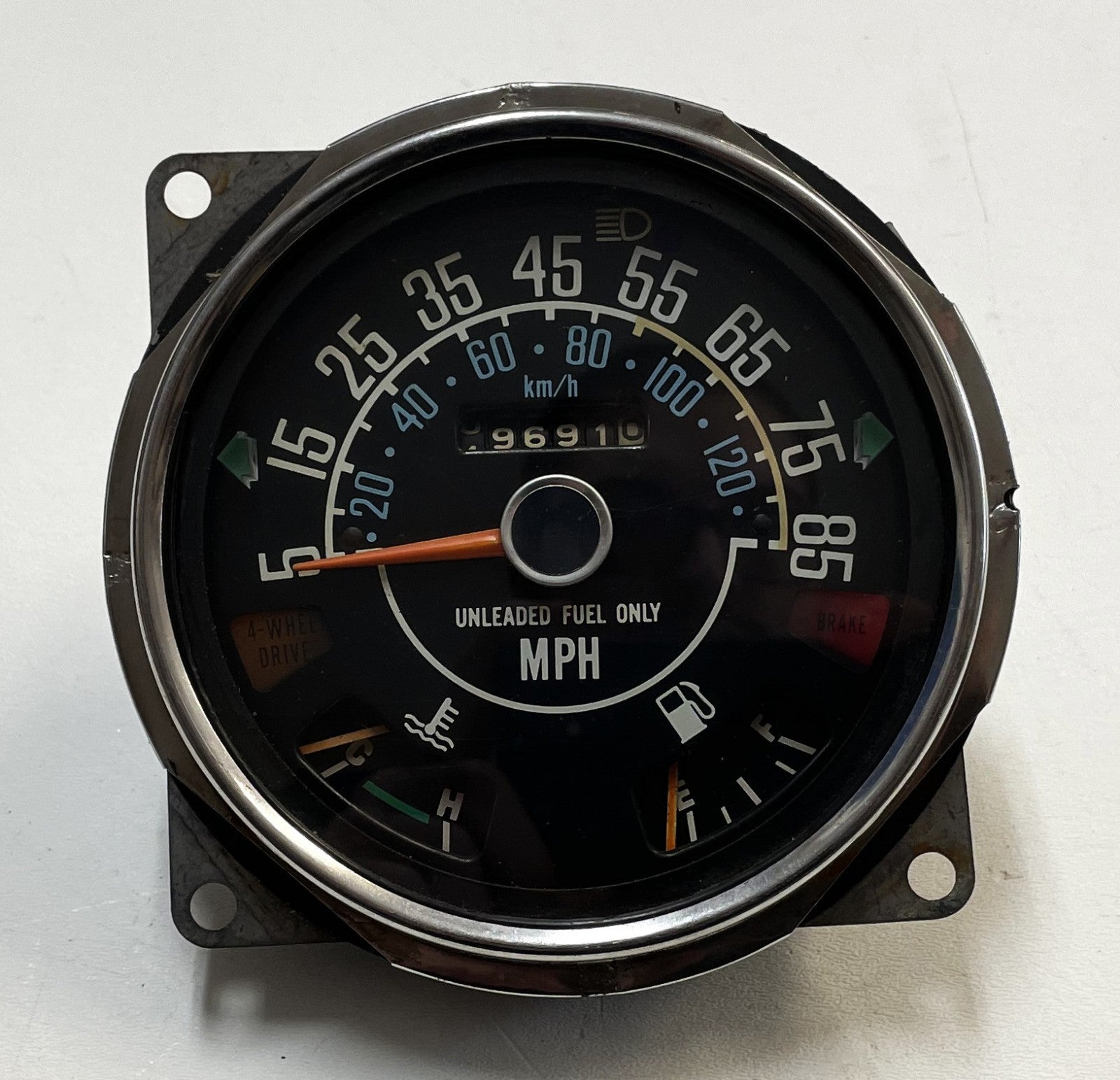 Jeep CJ Speedometer Odometer CJ5 CJ7 CJ8 Fuel Temp Gauge 85 mph 19,691 READ AD