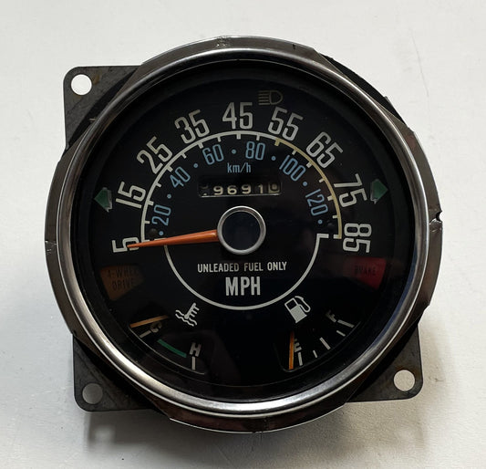 Jeep CJ Speedometer Odometer CJ5 CJ7 CJ8 Fuel Temp Gauge 85 mph 19,691 READ AD