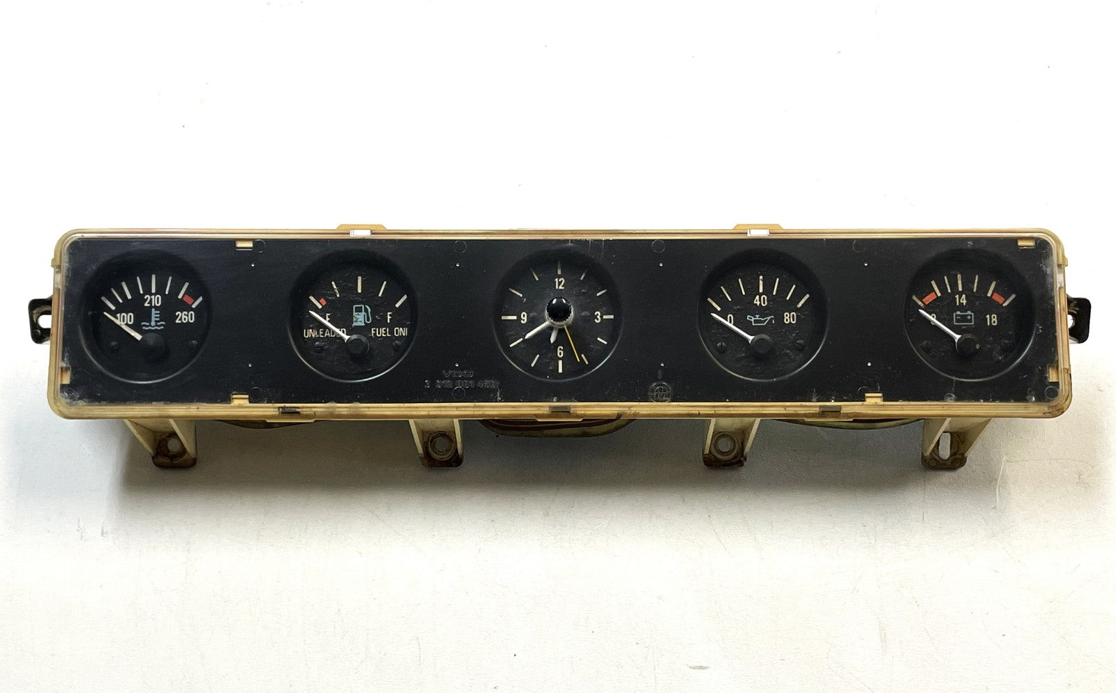 Jeep YJ Wrangler Center Gauge Cluster FOR PARTS Gauges Clock Fuel Temp Gas 87-91