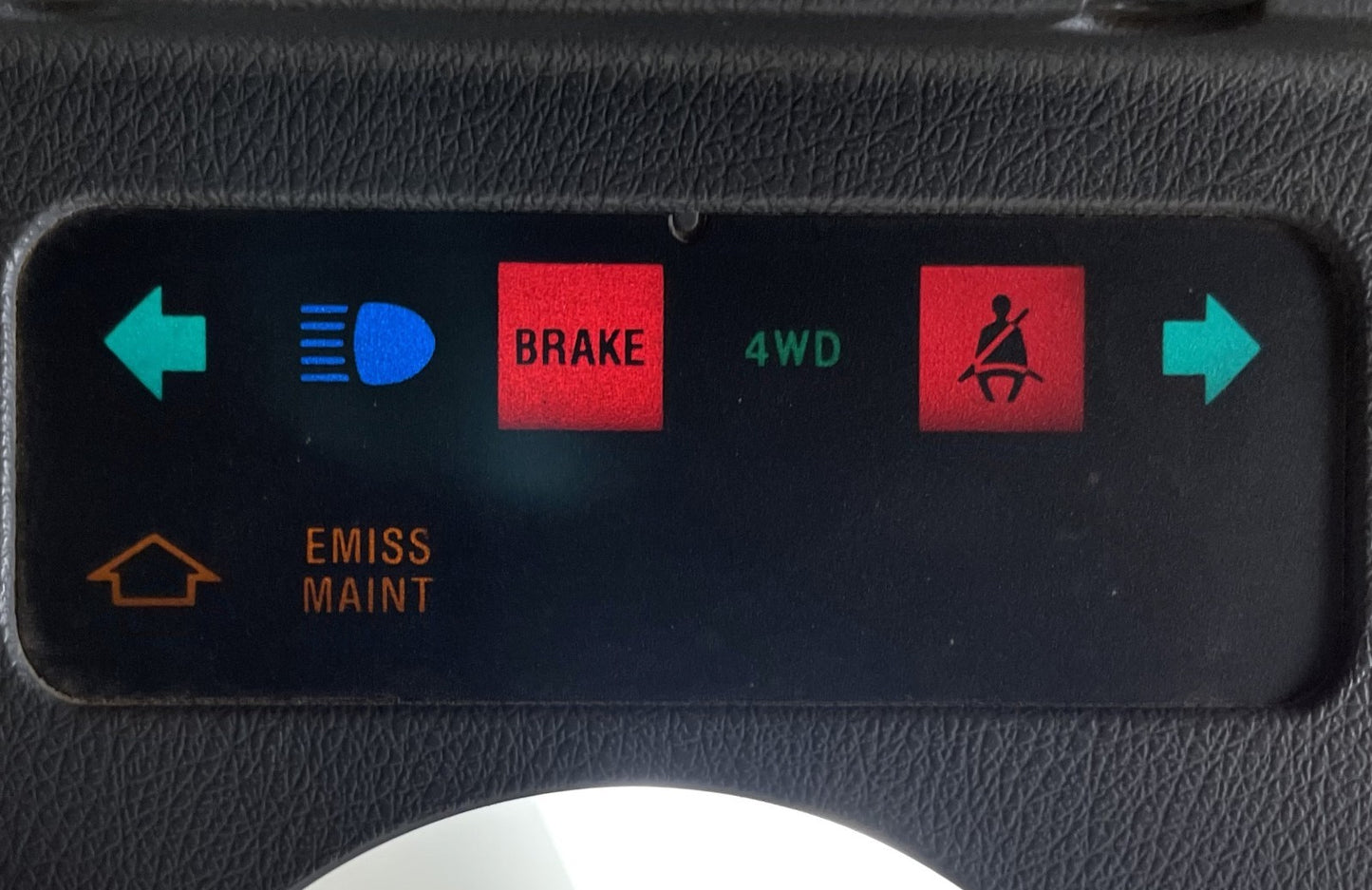 Jeep YJ grey warning light dash trim bezel Wrangler trouble lights gray column!
