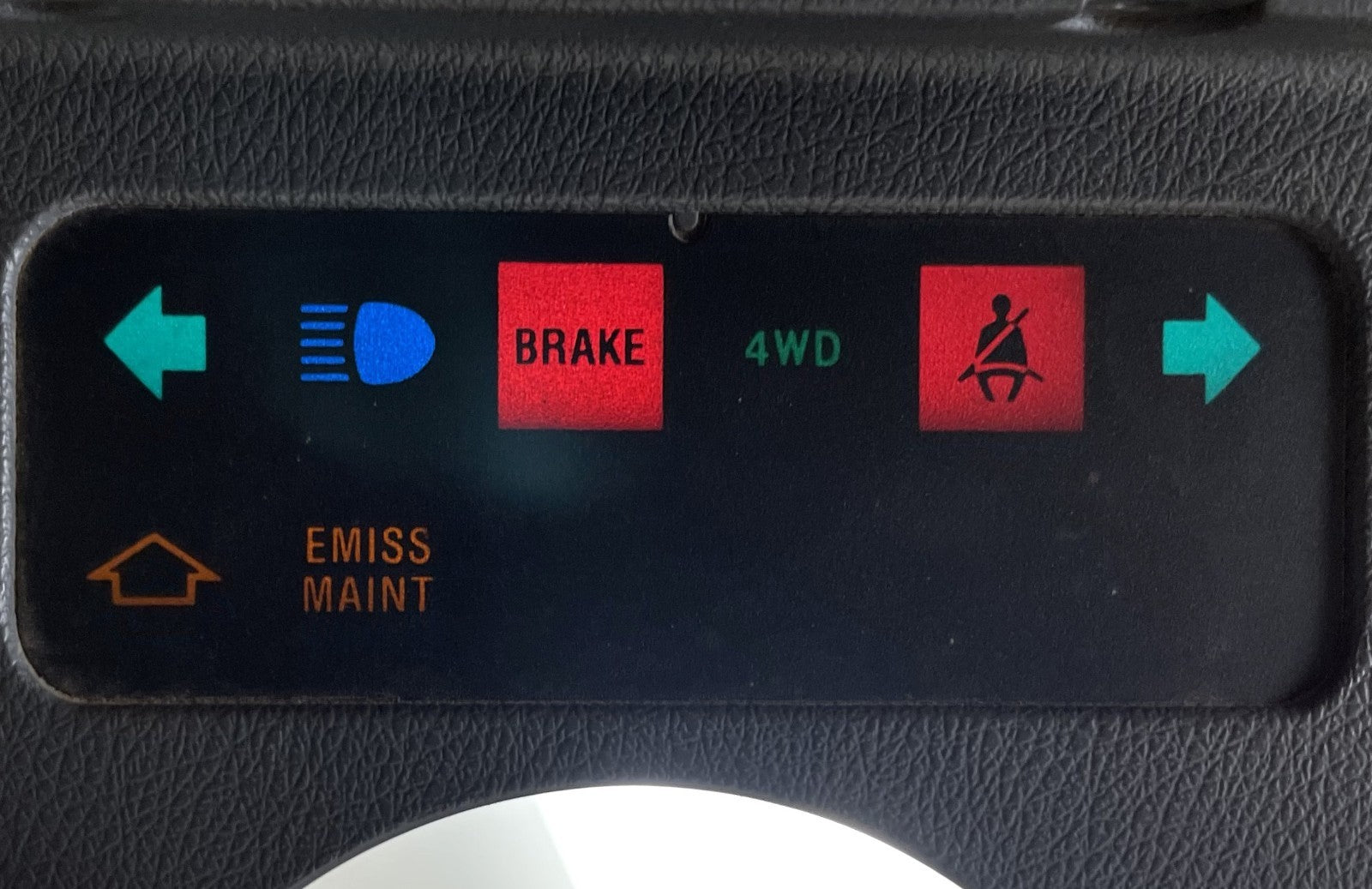 Jeep YJ grey warning light dash trim bezel Wrangler trouble lights gray column!