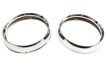 Jeep CJ Headlight bezels Trim Beauty Ring Set Pair 72-86 Jeep CJ5 CJ7 CJ8 chrome