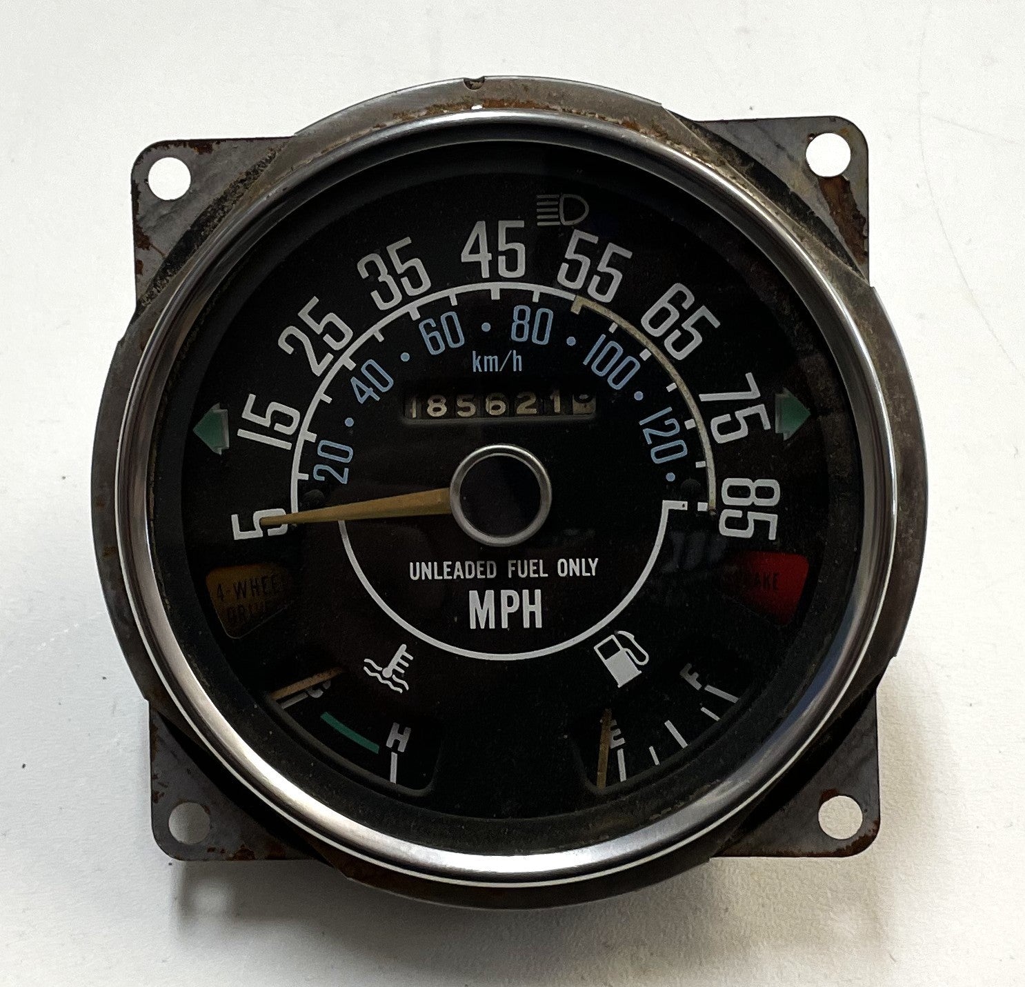 Jeep CJ Speedometer Odometer CJ5 CJ7 CJ8 Fuel Temperature Gauge 85 mph 185,621