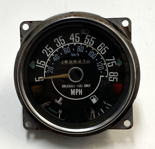 Jeep CJ Speedometer Odometer CJ5 CJ7 CJ8 Fuel Temperature Gauge 85 mph 185,621