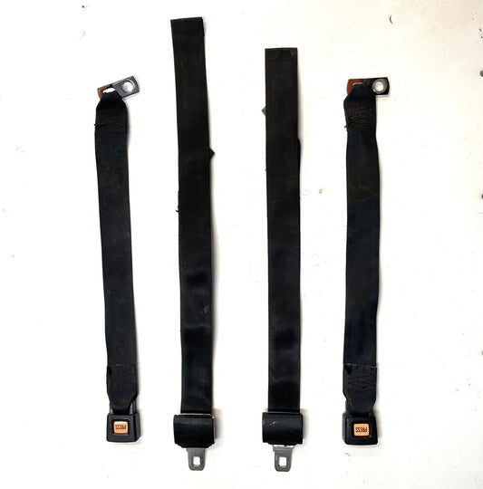 Jeep CJ Rear Seat Lap Belts Backseat Belt CJ5 CJ7 CJ8 Wrangler Back Black YJ