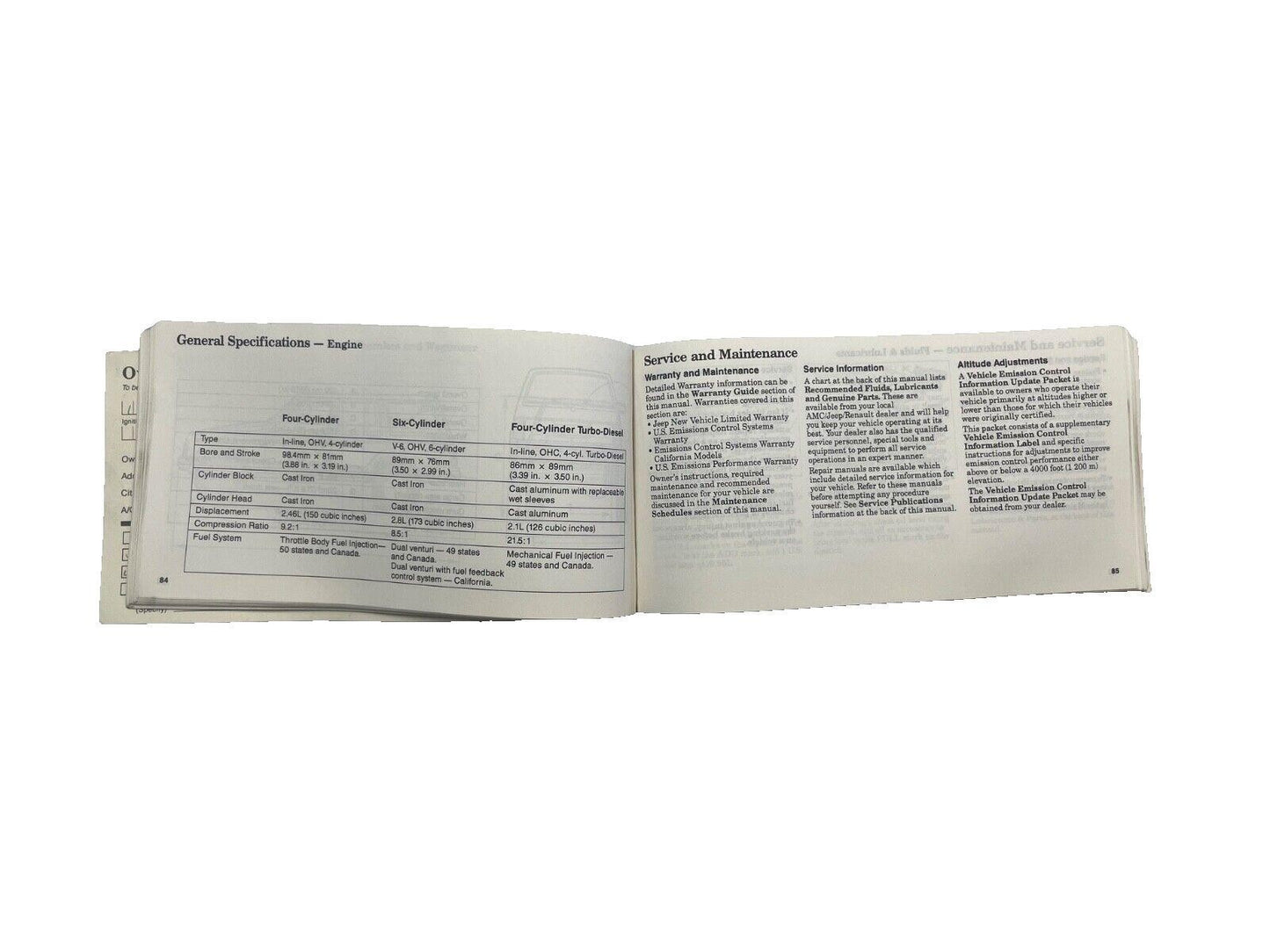 86 Jeep XJ Cherokee Owners MANUAL guide brochure FREE SHIP