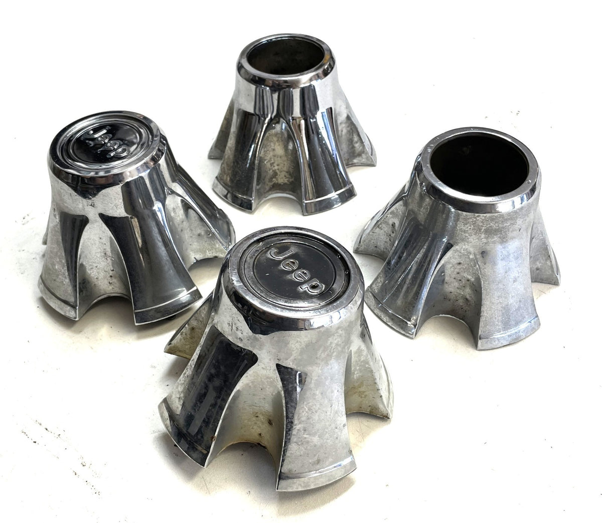 Jeep CJ Center Caps CJ5 CJ7 FACTORY Chrome Wheel Centers Laredo Cap FREE SHIP