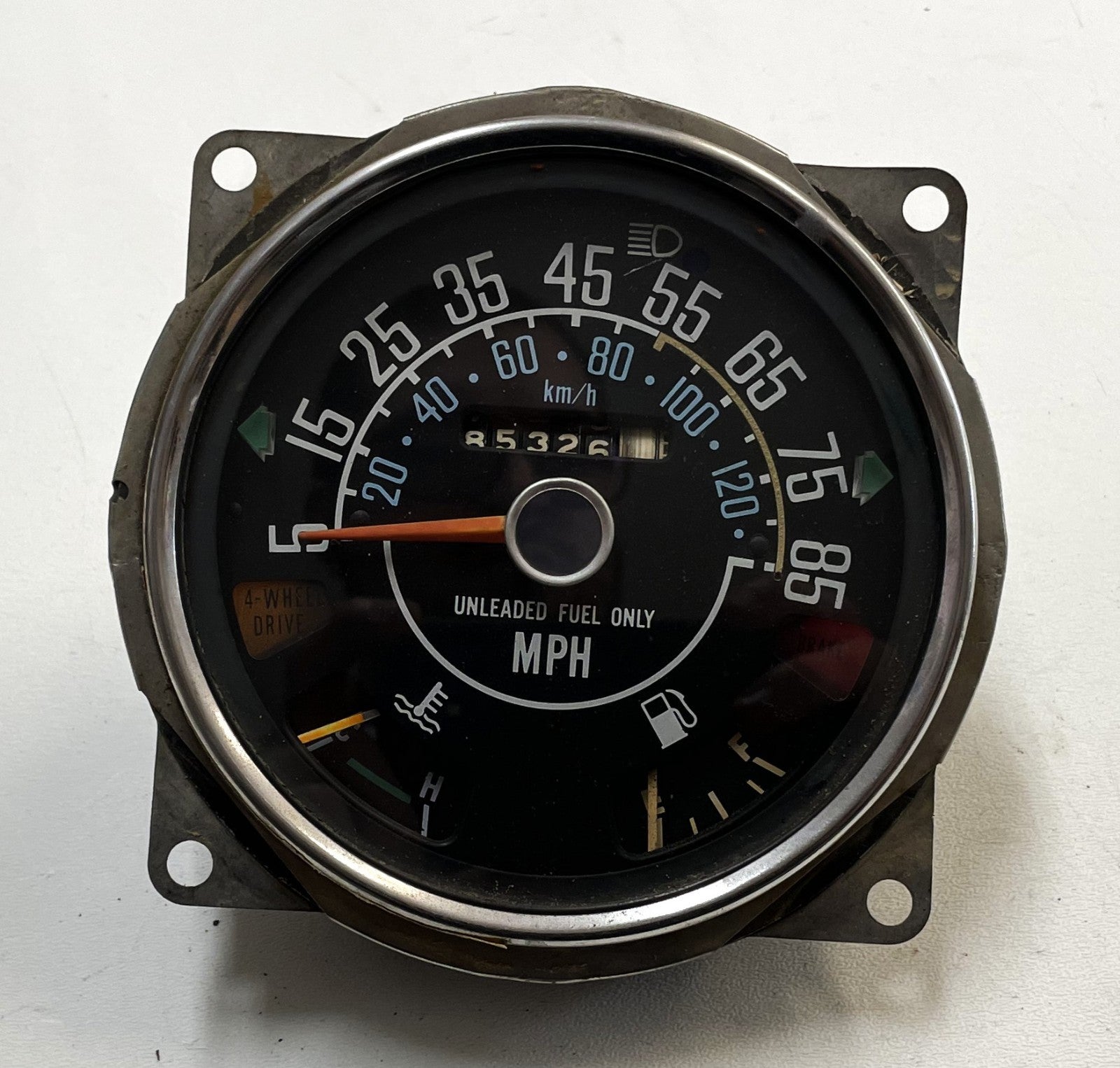 Jeep CJ Speedometer Odometer CJ5 CJ7 CJ8 Fuel Temperature Gauge 85 MPH 85,326