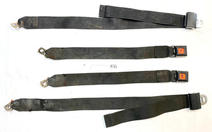 Cinturones de regazo para asientos traseros Jeep YJ CJ CJ5 CJ7 CJ8 Wrangler Negro 