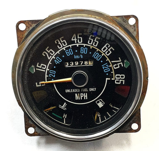 Jeep CJ Speedometer Odometer CJ5 CJ7 CJ8 Fuel Temperature Gauge 85 mph 33,978