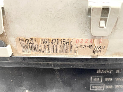 03-04 Jeep TJ grupo de instrumentos 56047016AE Indicador Velocímetro 91,000 instrumento 