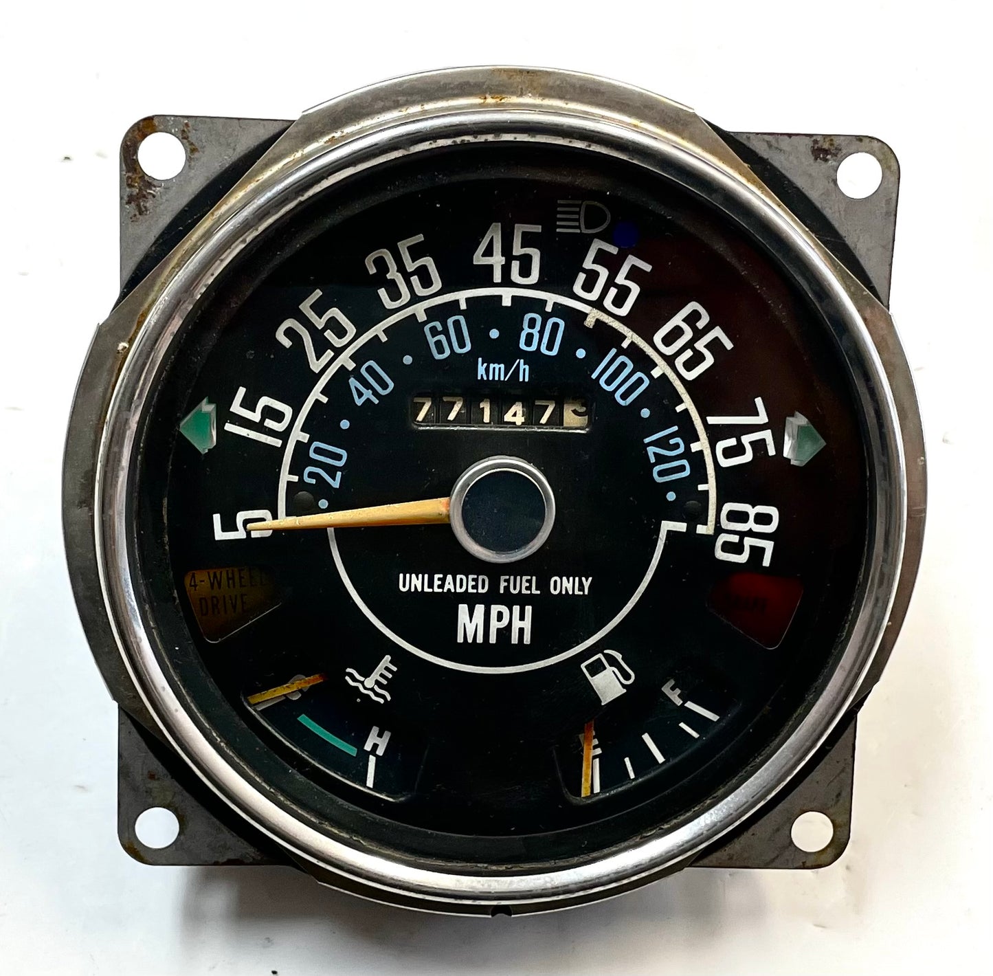 Jeep CJ Speedometer Odometer CJ5 CJ7 CJ8 Fuel Temperature Gauge 85 mph 77,147