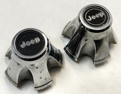 ¡Tapacubos cromados para ruedas traseras Jeep CJ Laredo, centros de tapacubos AMC CJ5 CJ7 CJ8! 