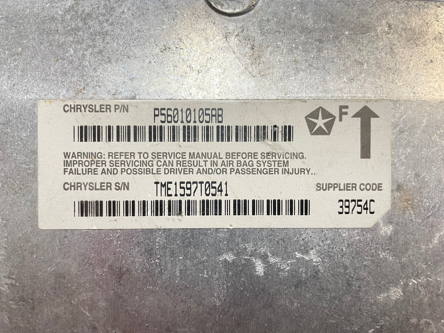 Módulo de control de airbag para Jeep Wrangler TJ 97-00, OEM de fábrica 56010105AB