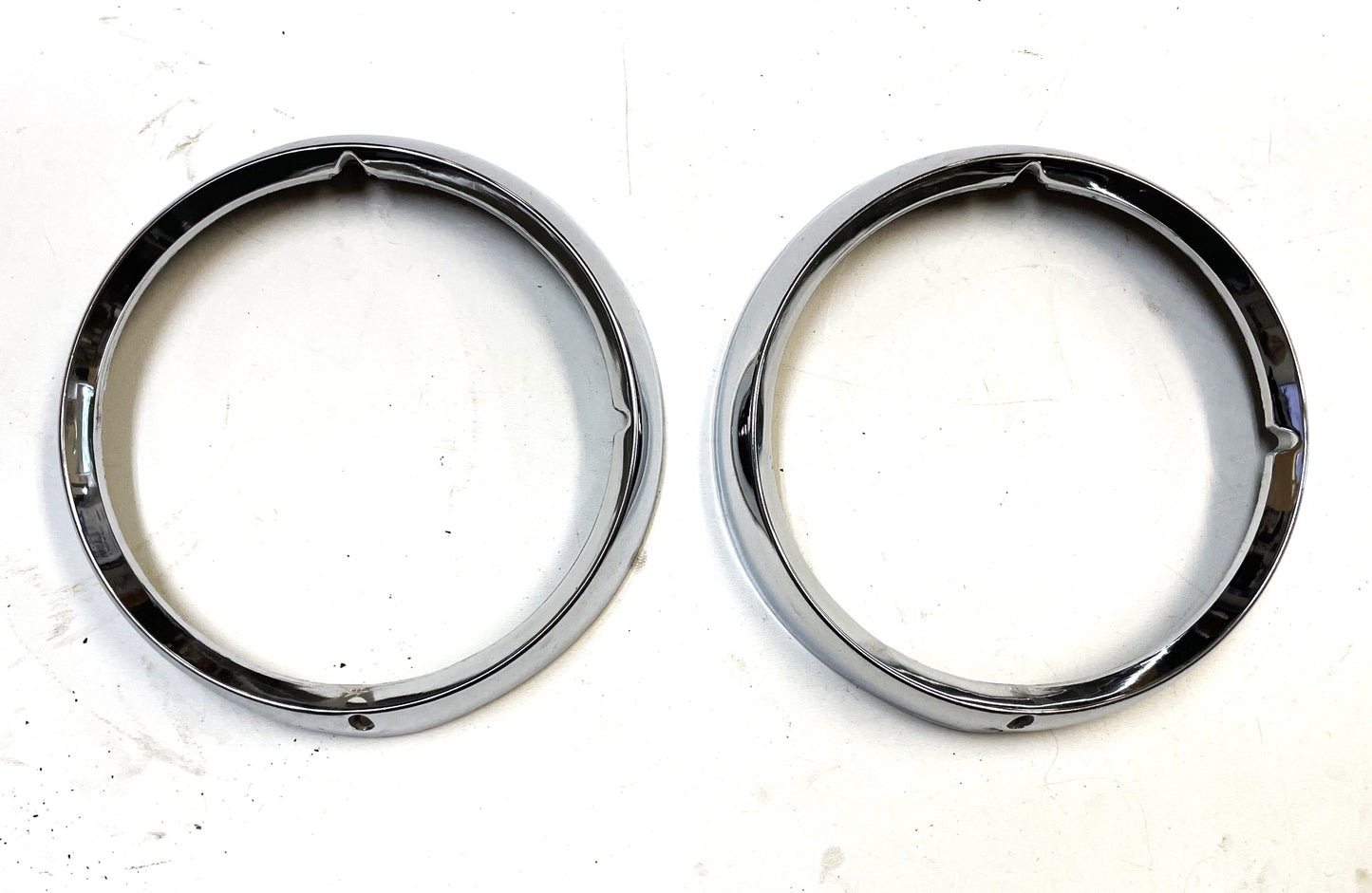 Jeep CJ Chrome Headlight Bezels Trim Beauty Ring Bezel Set Pair CJ7 CJ5 CJ8