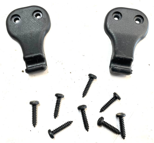 Jeep TJ Sun Visor Support Clip Hook Pair Mounting screws black 97-02 Wrangler!