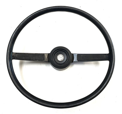 Jeep CJ steering wheel fits 76-86 CJ5 CJ7 CJ8 horn button Factory Black