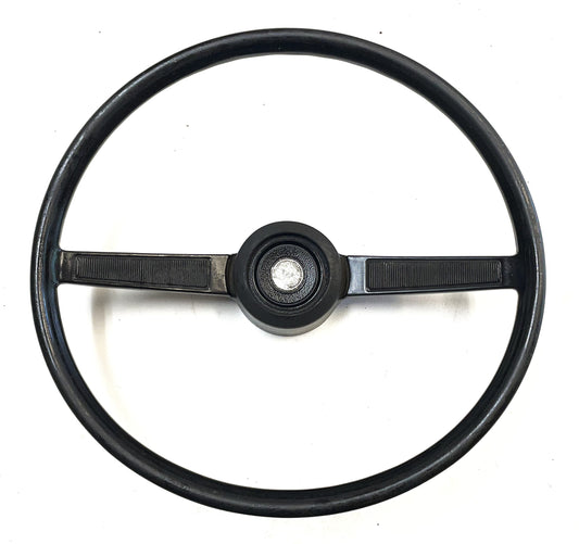 Jeep CJ steering wheel fits 76-86 CJ5 CJ7 CJ8 horn button Factory Black
