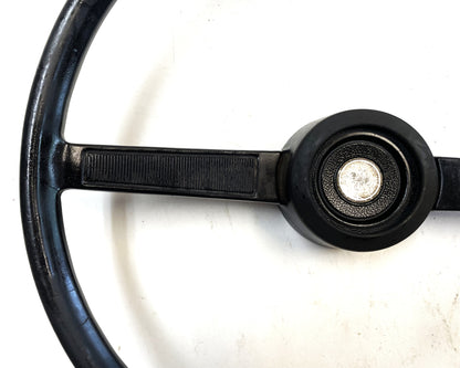 Jeep CJ steering wheel fits 76-86 CJ5 CJ7 CJ8 horn button Factory Black
