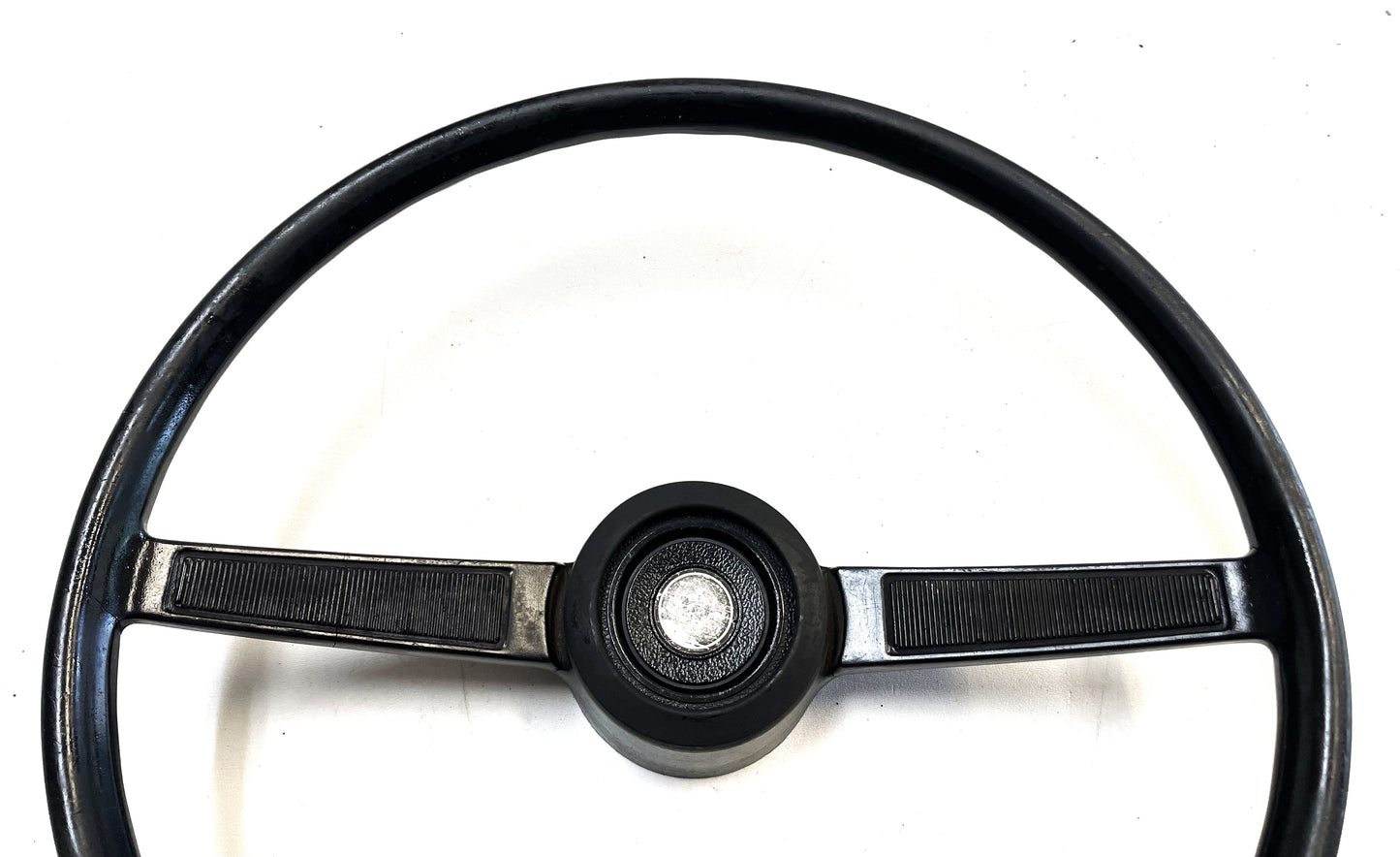 Jeep CJ steering wheel fits 76-86 CJ5 CJ7 CJ8 horn button Factory Black