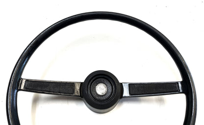 Jeep CJ steering wheel fits 76-86 CJ5 CJ7 CJ8 horn button Factory Black