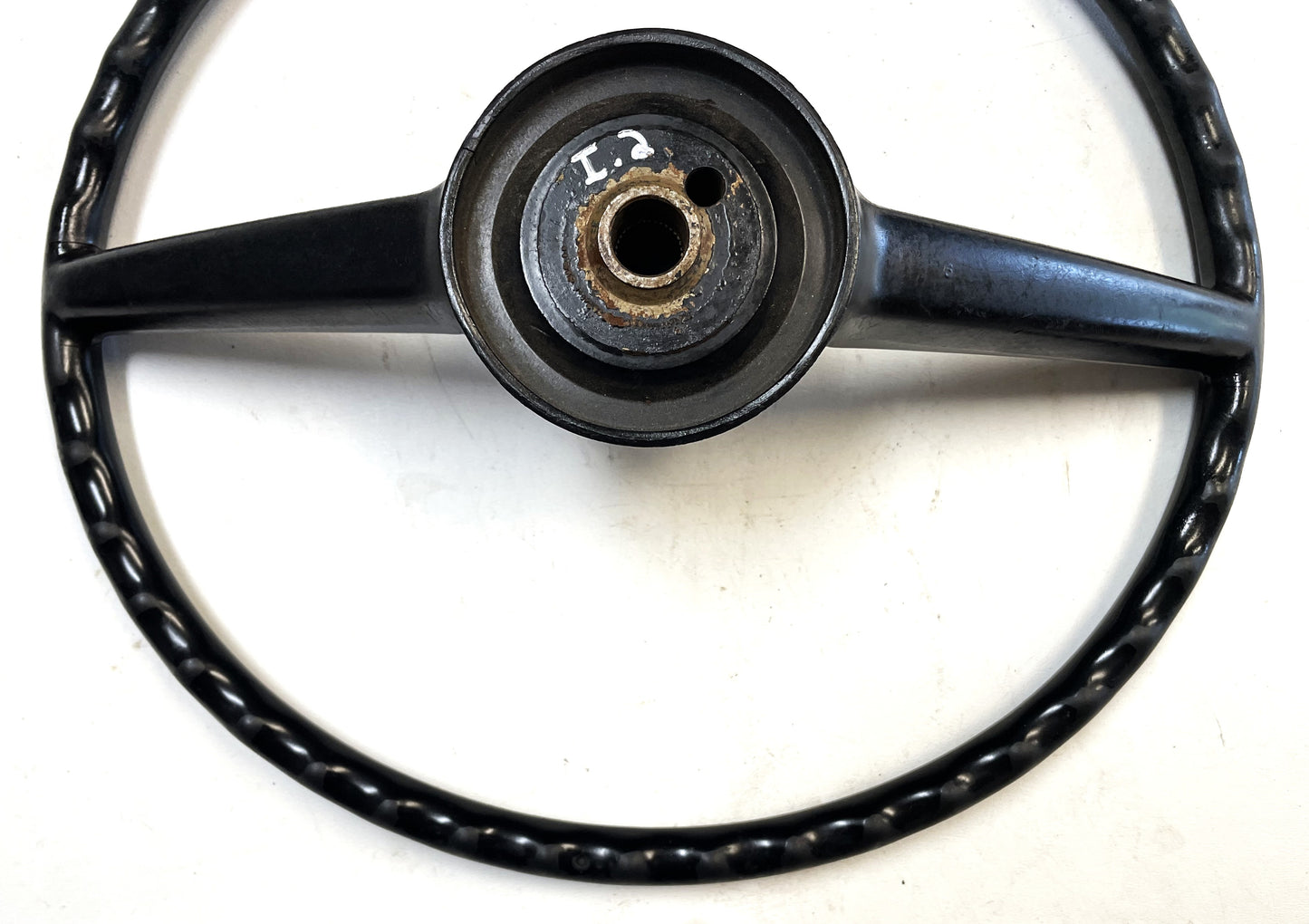 Jeep CJ steering wheel fits 76-86 CJ5 CJ7 CJ8 horn button Factory Black