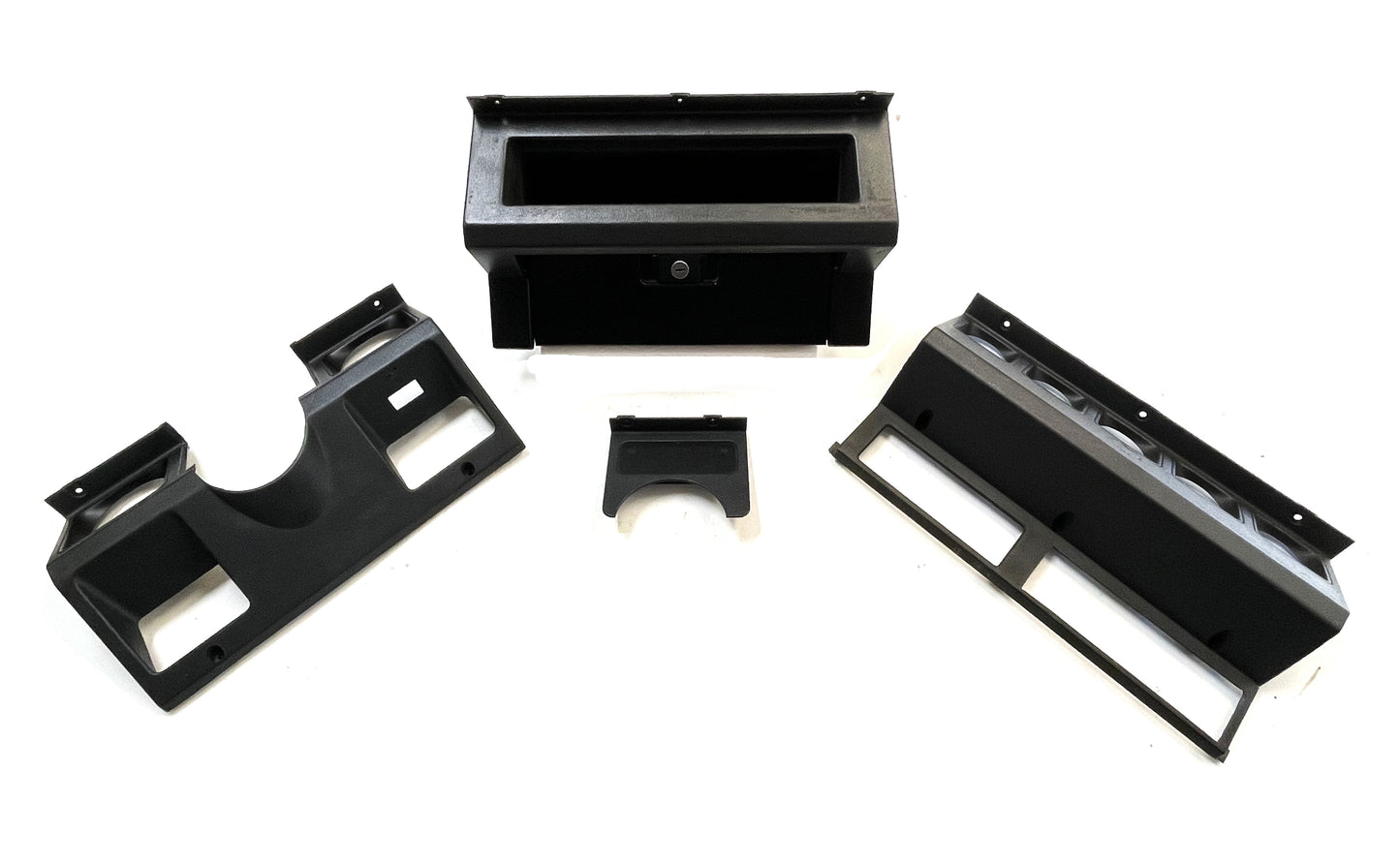 Jeep YJ dash trim plastic bezels 87-95 Wrangler dark grey glove box column