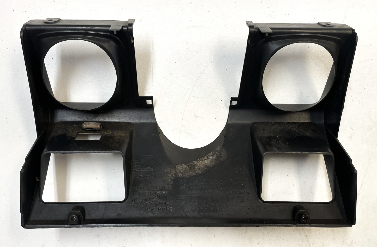Jeep YJ dash trim plastic bezels 87-95 Wrangler dark grey glove box column