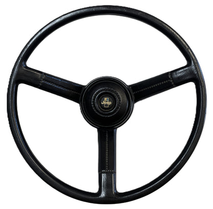 Volante Jeep CJ CJ5 CJ7 CJ8 Botón de bocina Negro de fábrica AMC compatible con 76-86 