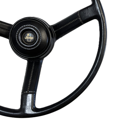 Volante Jeep CJ CJ5 CJ7 CJ8 Botón de bocina Negro de fábrica AMC compatible con 76-86 
