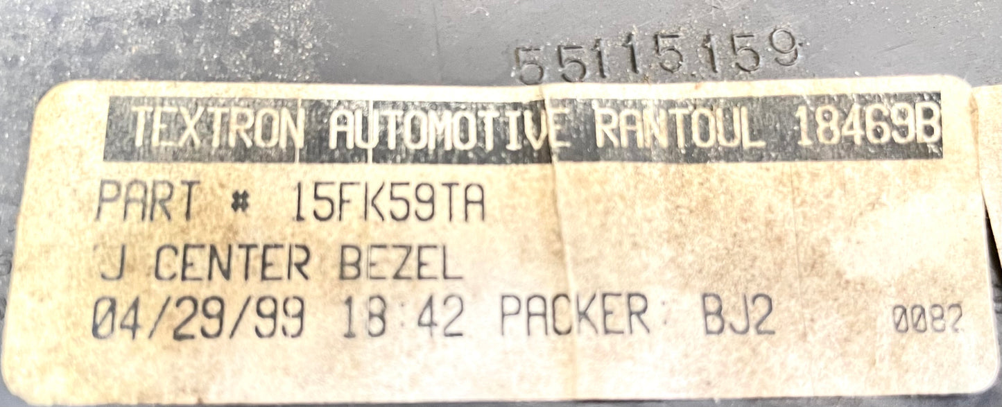 Jeep TJ dash trim center bezel vents vent dark grey AGATE fits 97-02 Wrangler!