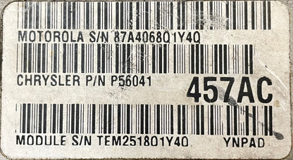 99 Jeep TJ Wrangler ECM 2.5 four cylinder computer manual trans P56041457AC