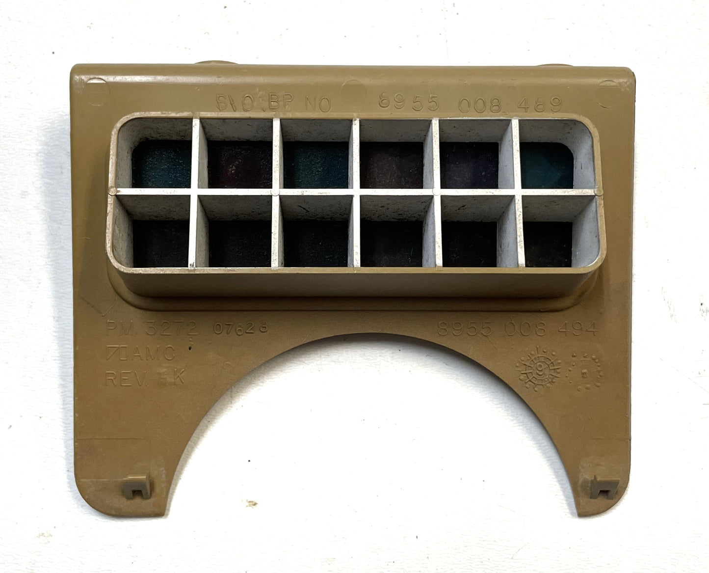 Jeep YJ warning light dash trim bezel 87-91 Wrangler trouble lights sand tan