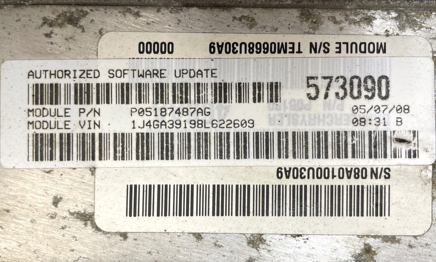 Computadora ECM PCM Jeep JK 08, 3.8, seis cilindros, 05150468AA ECU 
