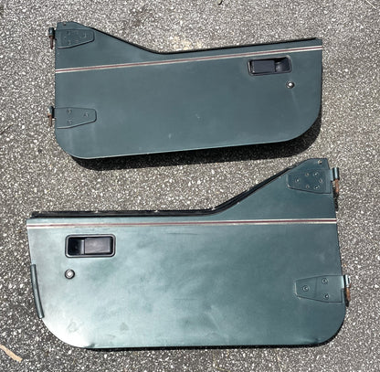 Jeep Wrangler Dark Green Half Doors Sahara YJ CJ7 Factory Steel Door w/ pouches