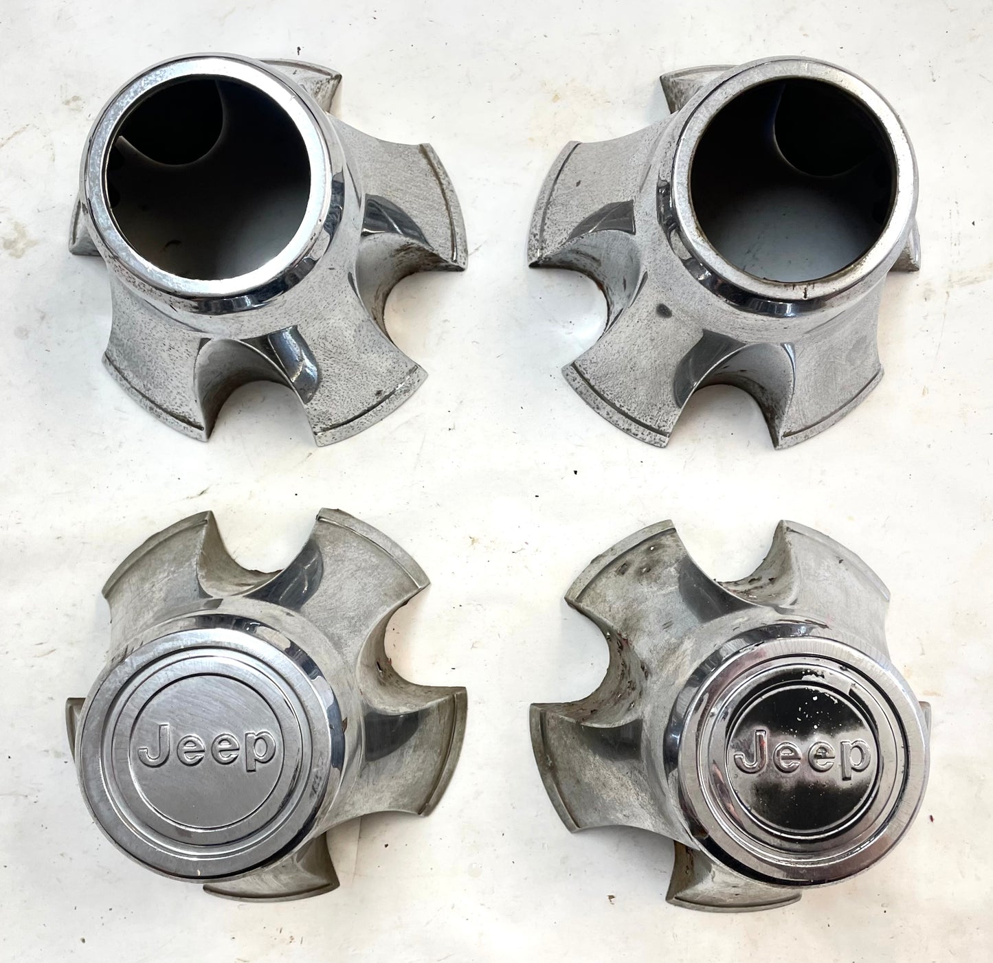 Jeep CJ center caps CJ5 CJ7 FACTORY chrome wheel Centers Laredo cap FREE SHIP!
