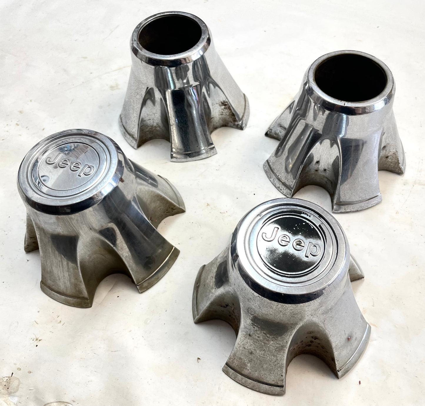 Jeep CJ center caps CJ5 CJ7 FACTORY chrome wheel Centers Laredo cap FREE SHIP!