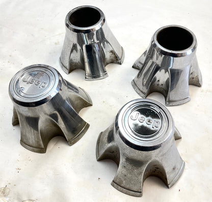 Jeep CJ center caps CJ5 CJ7 FACTORY chrome wheel Centers Laredo cap FREE SHIP!