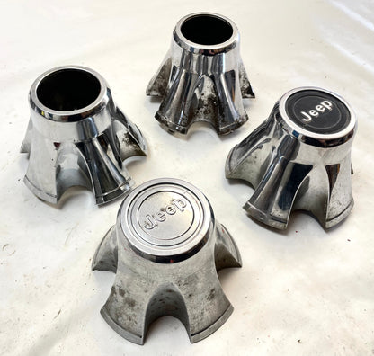 Jeep CJ center caps CJ5 CJ7 FACTORY chrome wheel Centers Laredo cap FREE SHIP