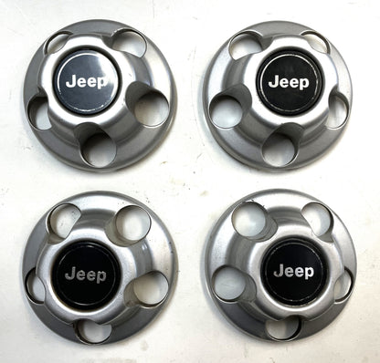 4 Jeep YJ TJ factory wheel center cap 52057619 silver grey centers Wrangler!